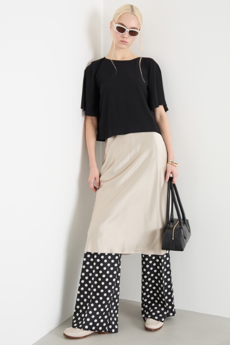 Printed technical twill trousers Intrend