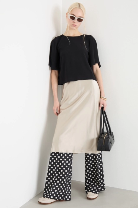 Printed technical twill trousers - Intrend