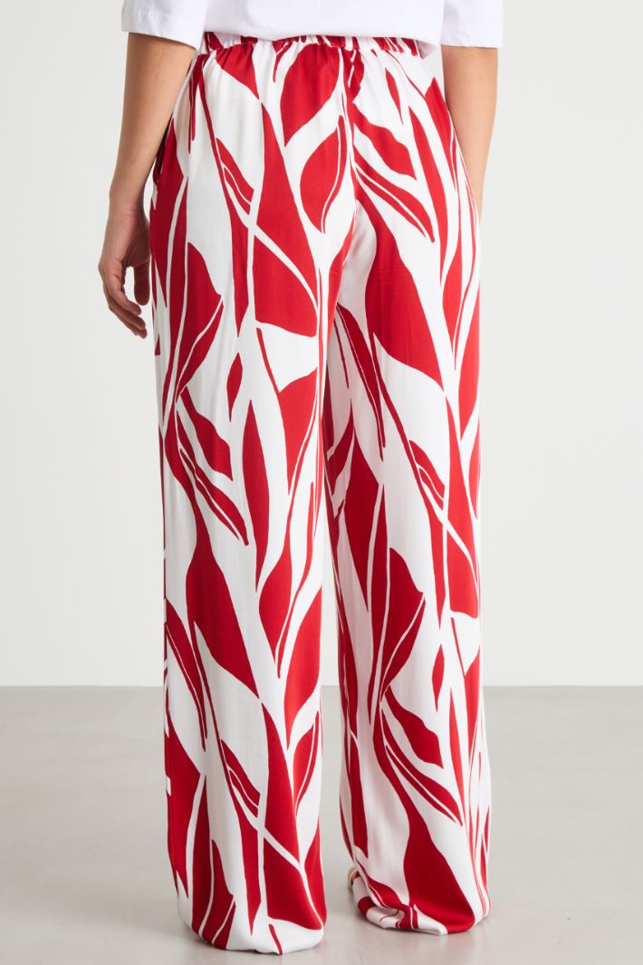 Printed satin trousers Intrend - 4