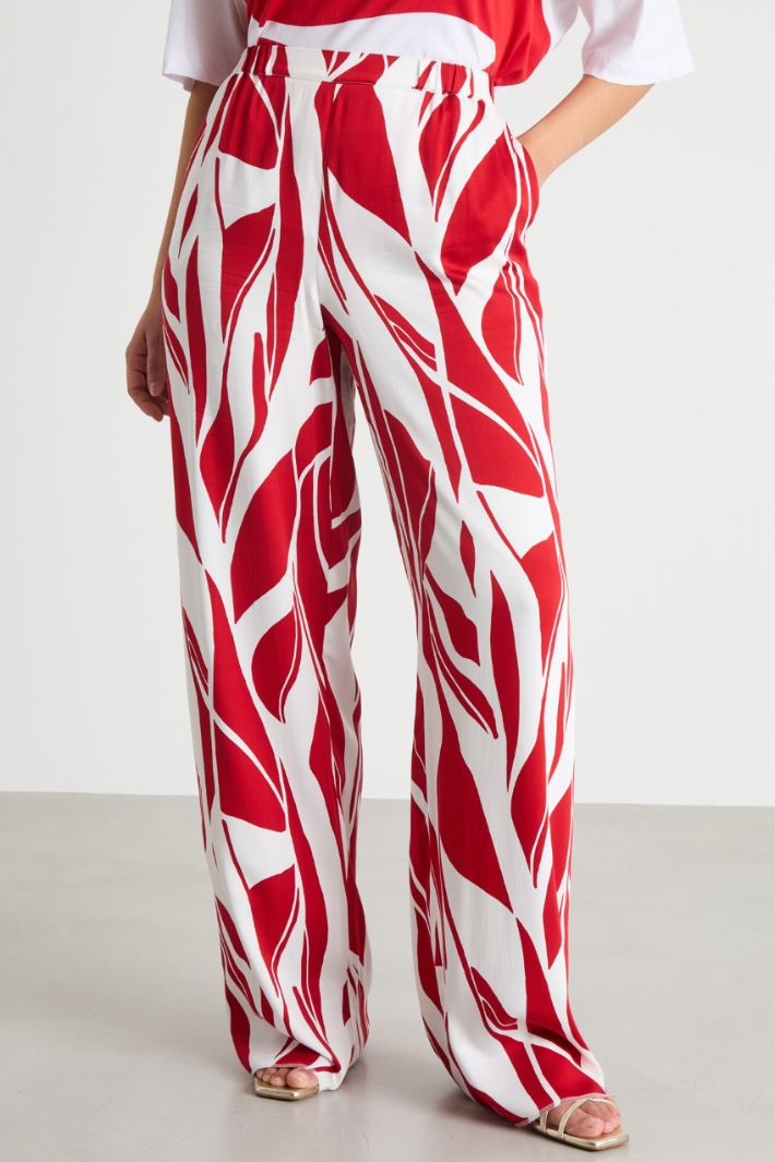 Printed satin trousers Intrend - 2