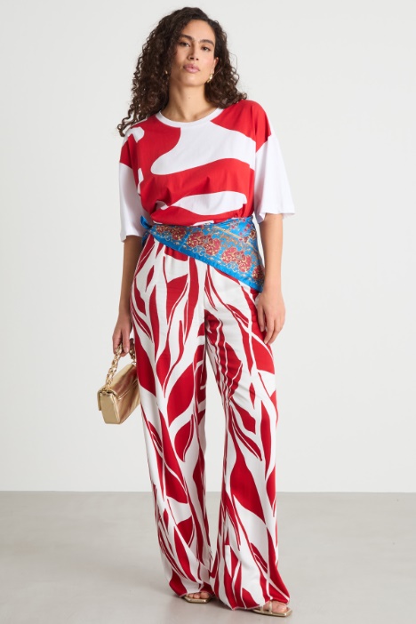 Printed satin trousers Intrend