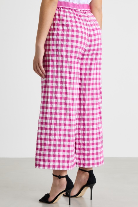 Pantalone crop in seersucker