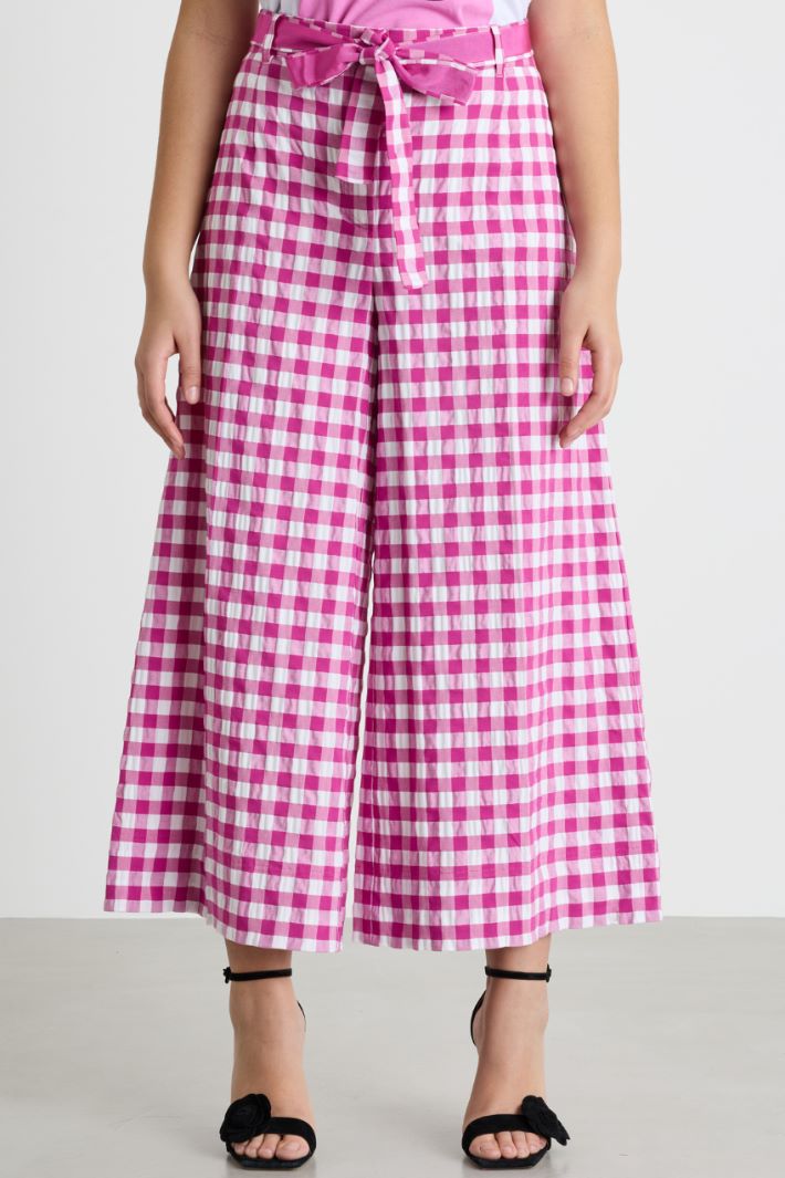 Seersucker cropped trousers Intrend - 2