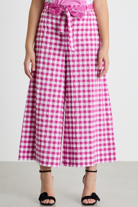 Pantalone crop in seersucker