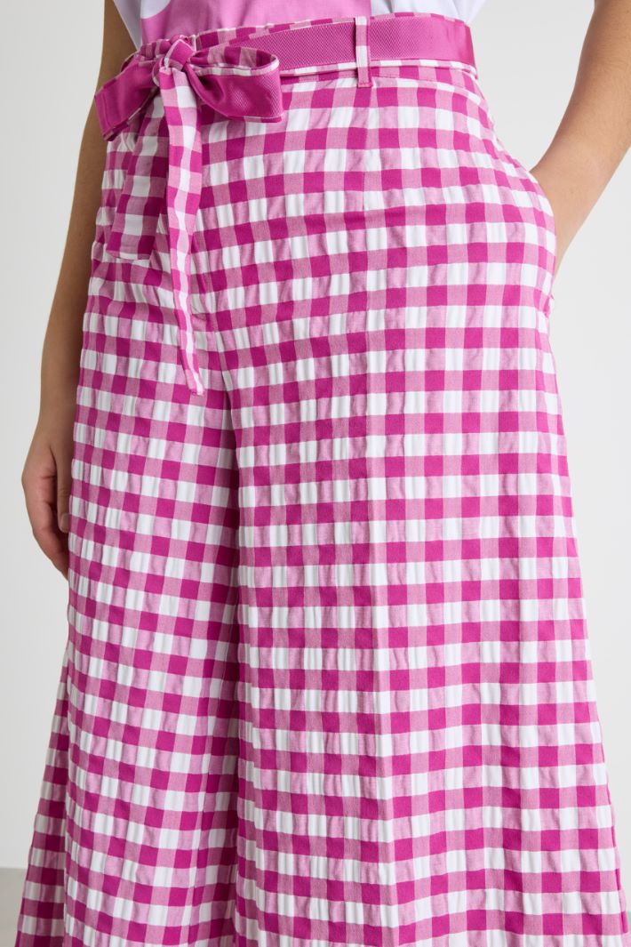 Seersucker cropped trousers Intrend - 3