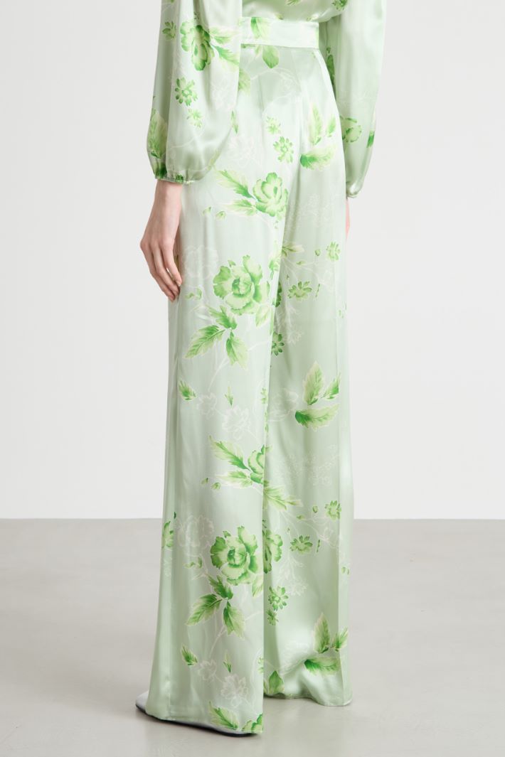 Flowing printed silk trousers Intrend - 4