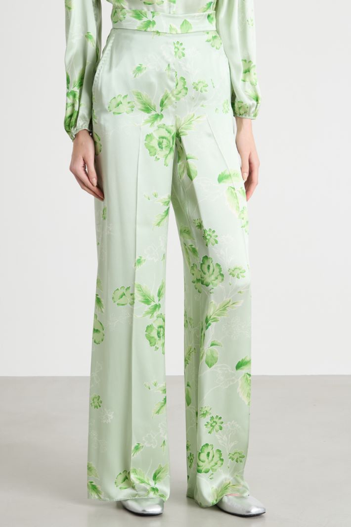 Flowing printed silk trousers Intrend - 2
