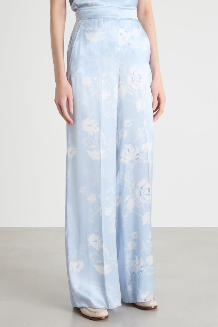 Flowing printed silk trousers Intrend - 2