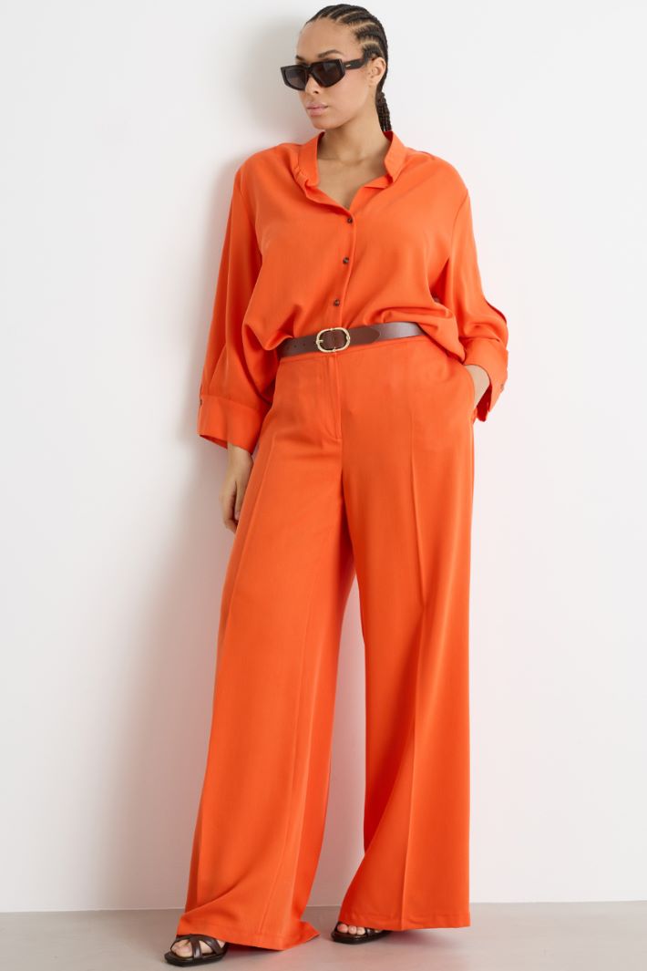 Pressed-crease palazzo trousers Intrend