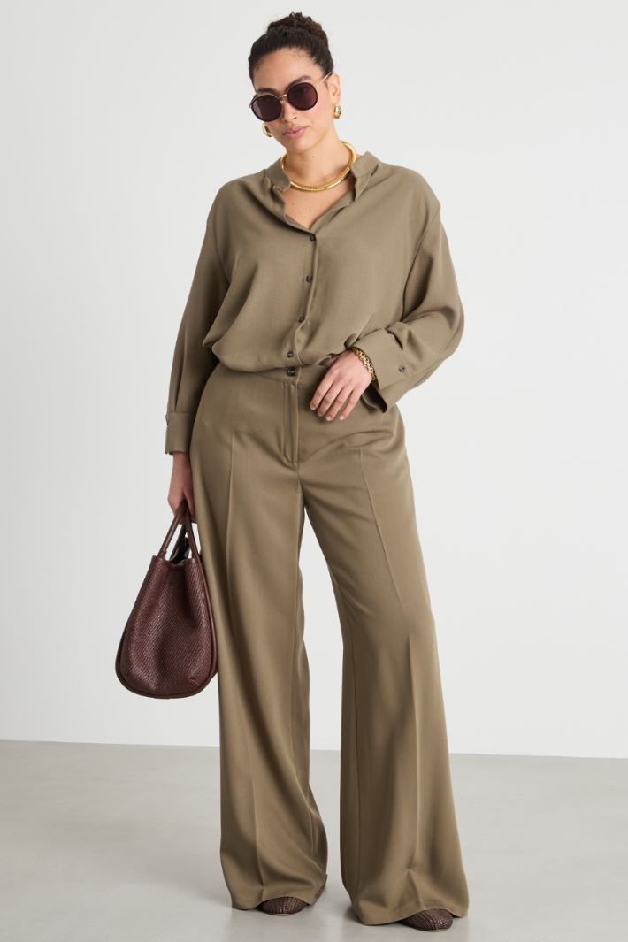 Pressed-crease palazzo trousers Intrend