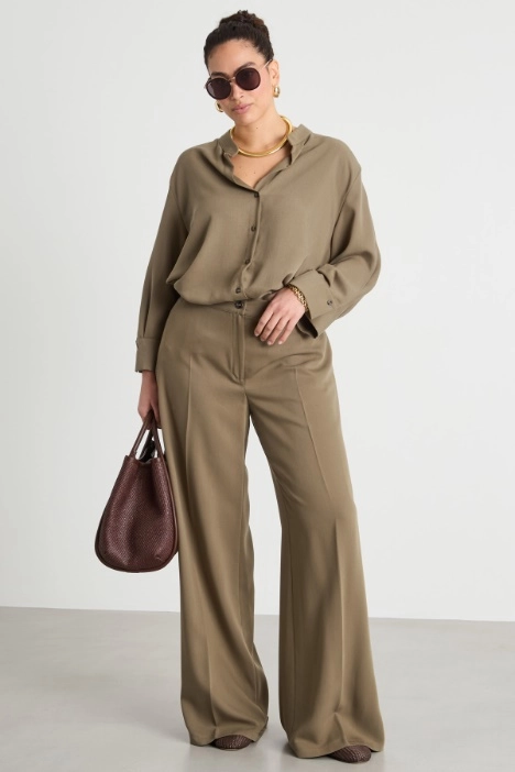 Pressed-crease palazzo trousers - Intrend