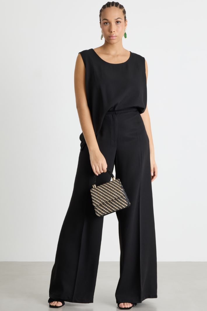 Pressed-crease palazzo trousers Intrend