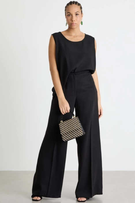 Pressed-crease palazzo trousers - Intrend
