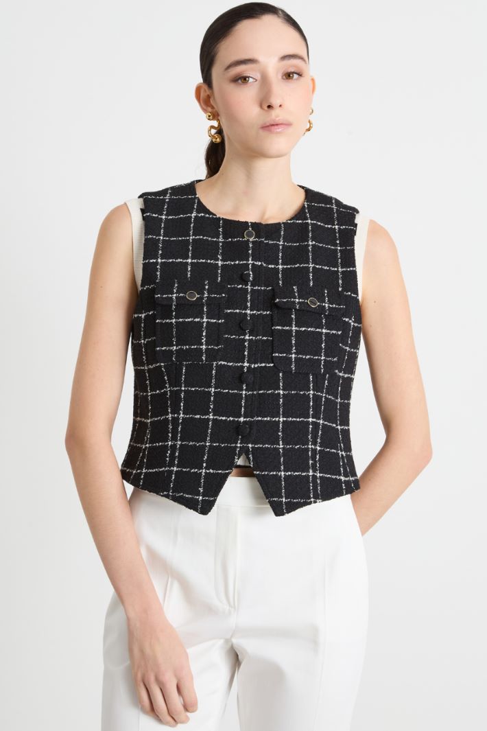 Stretch basketweave gilet Intrend - 2