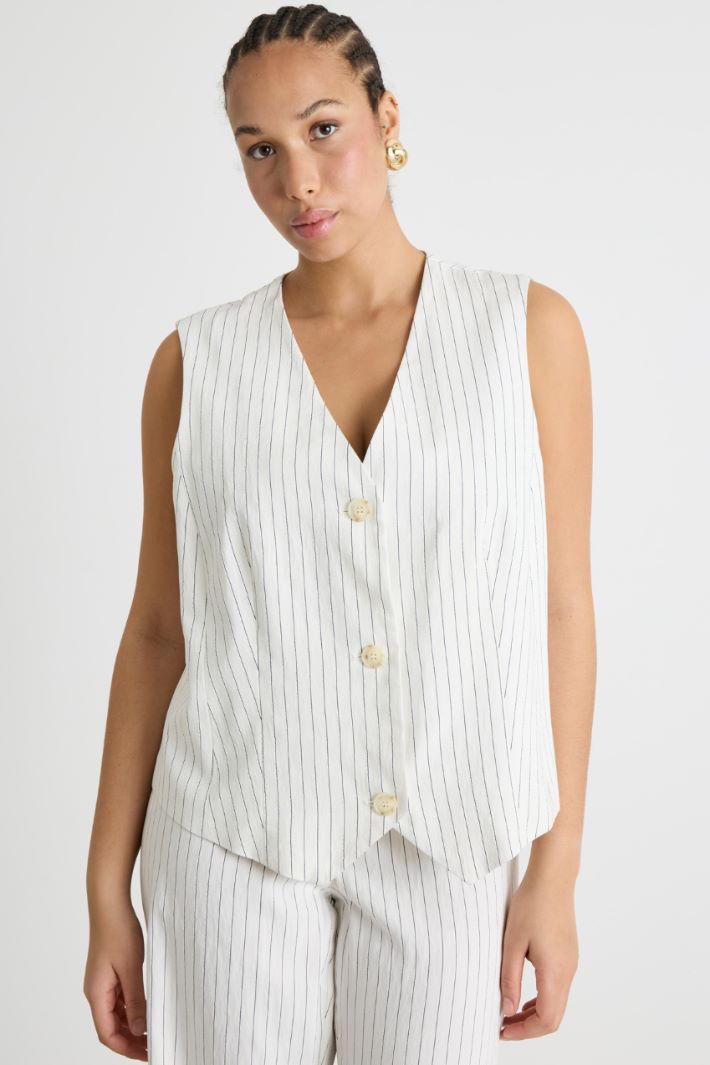Single-breasted pinstripe waistcoat Intrend - 2