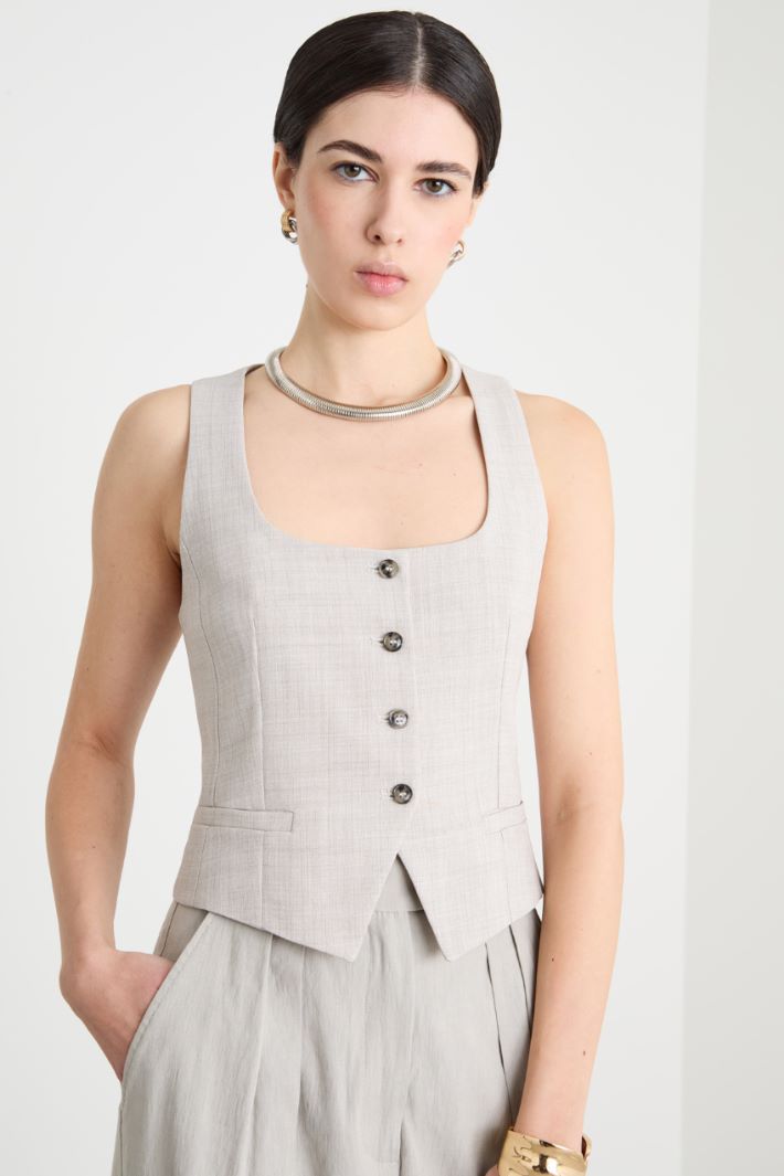 Fitted square-neck waistcoat Intrend - 3