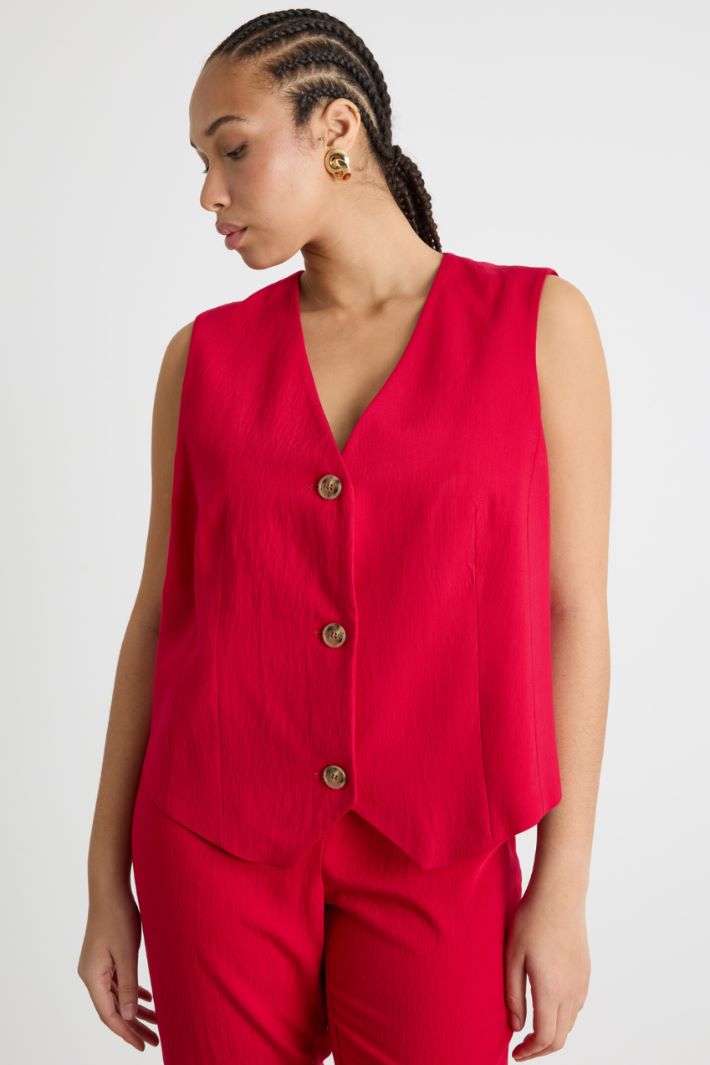 Gilet monopetto in tessuto armaturato Intrend - 2