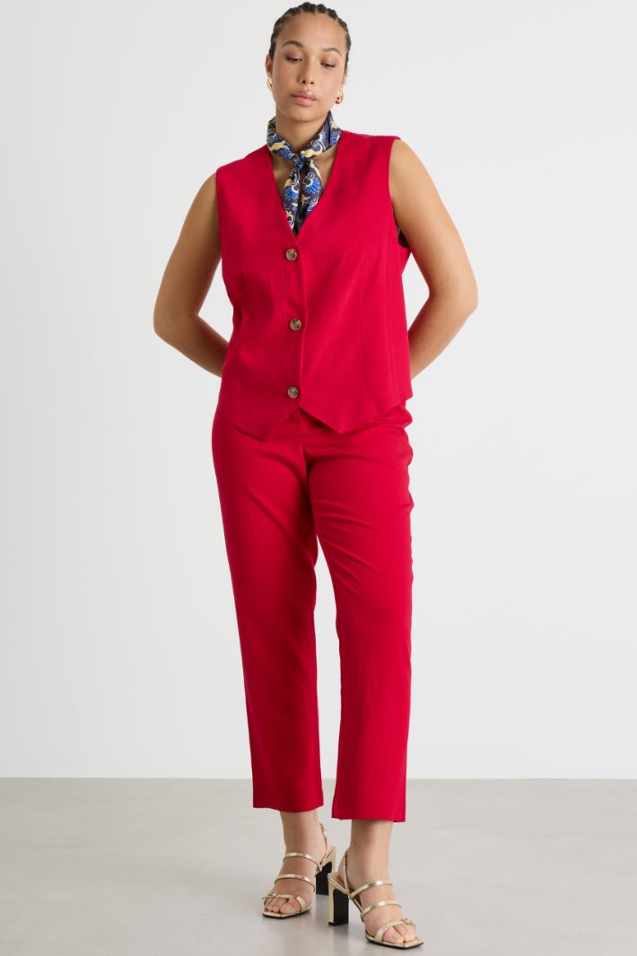 Gilet monopetto in tessuto armaturato Intrend