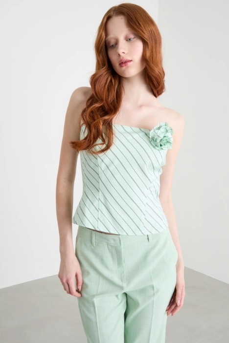 Bustier with flower brooch - Intrend