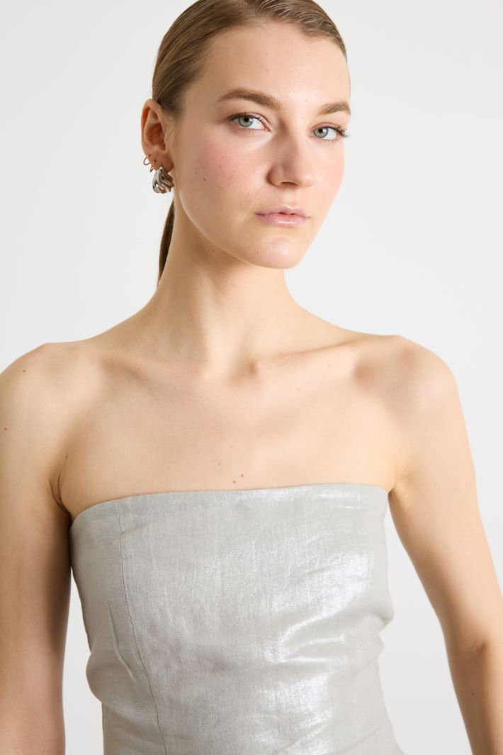 Foiled linen bustier top Intrend - 3