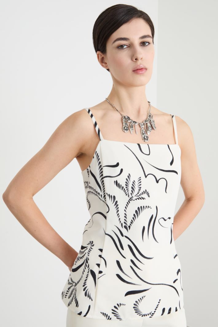 Printed satin top Intrend - 2