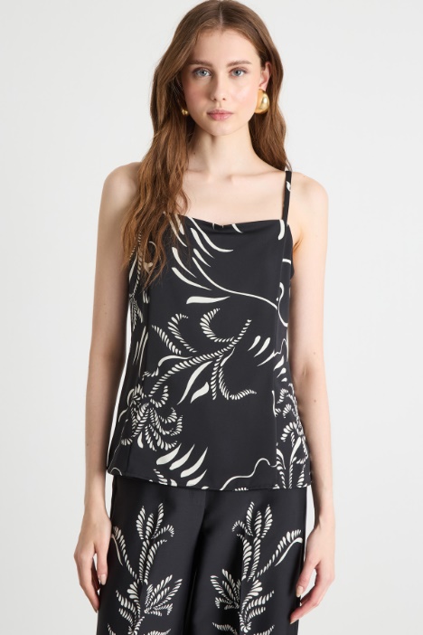 Printed satin top Intrend