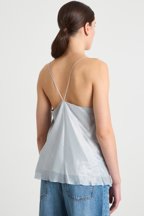 Top in chiffon laminato