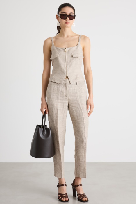 Top aderente con zip Intrend