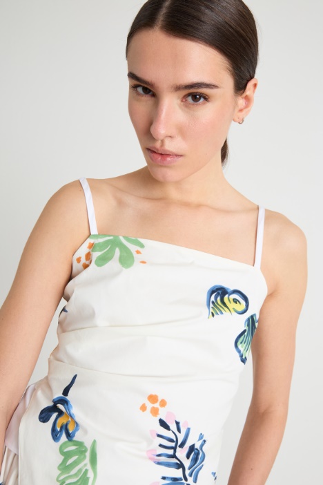 Top in popeline arricciato