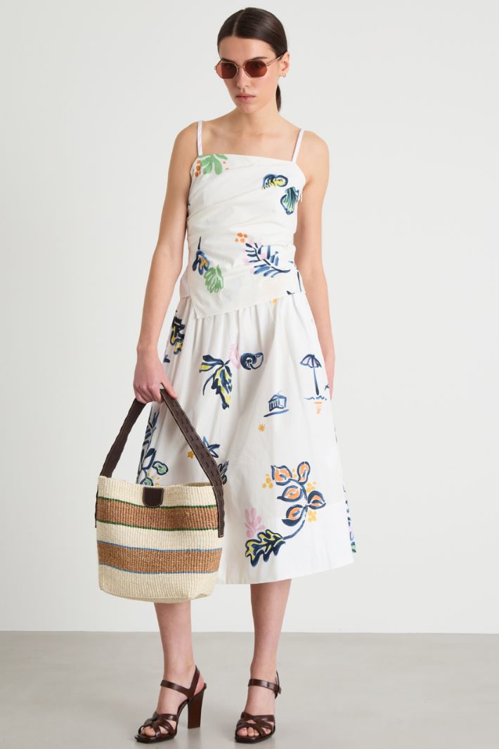 Ruched poplin top Intrend