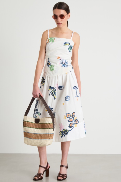 Ruched poplin top Intrend