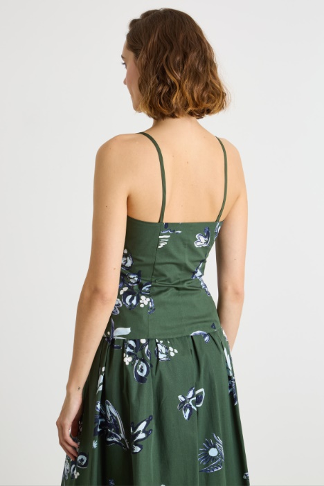 Top in popeline arricciato