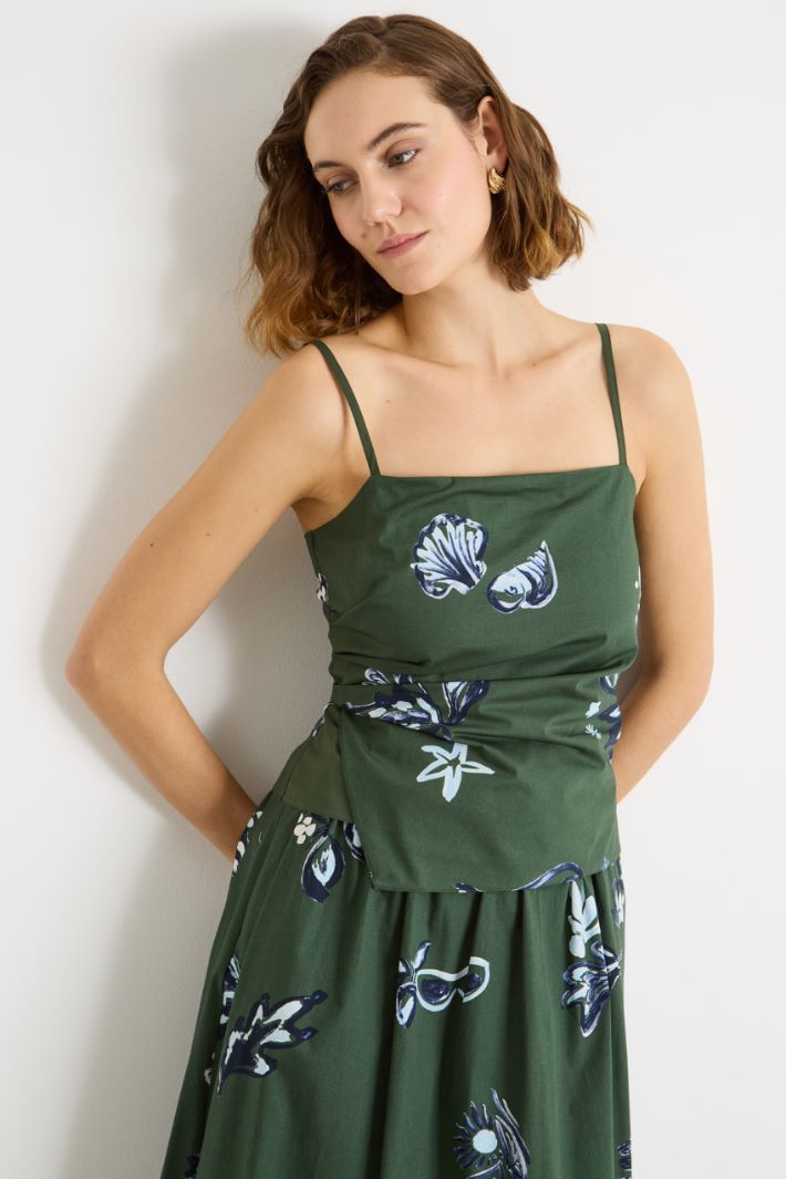 Ruched poplin top Intrend - 2