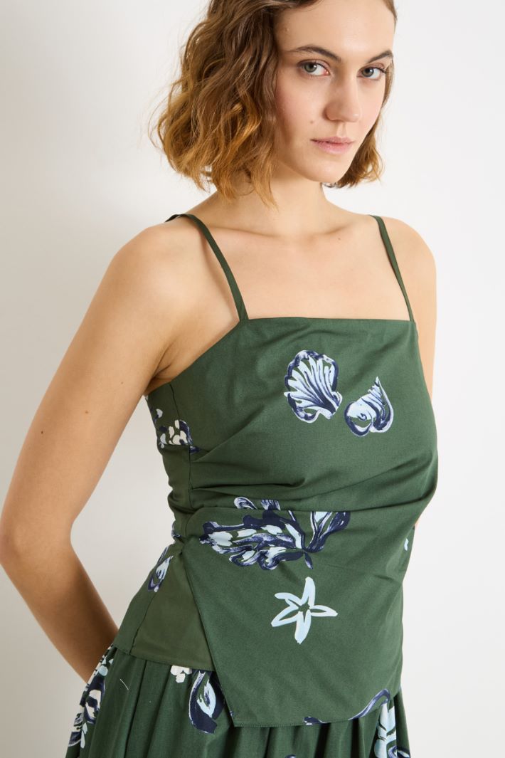 Ruched poplin top Intrend - 3