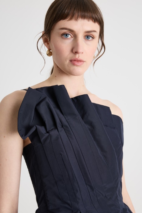 Top monospalla in taffeta
