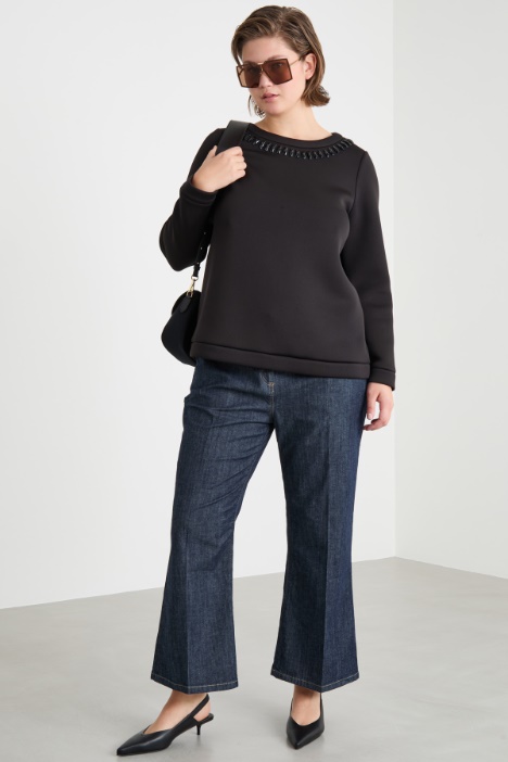 Jeans crop con fondo svasato Intrend