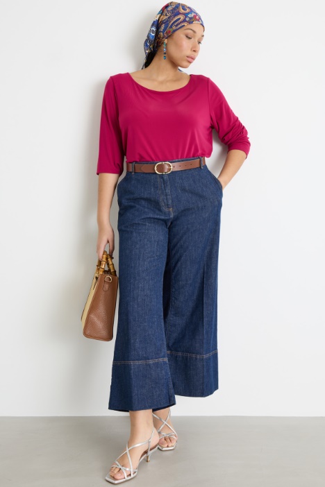 Jeans cropped in denim Intrend