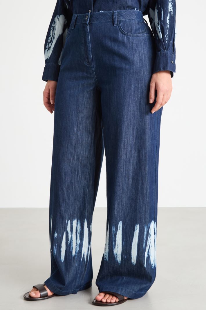 Wide-leg tie-dye jeans Intrend - 2