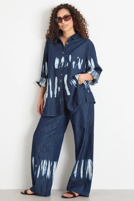 Wide-leg tie-dye jeans - Intrend
