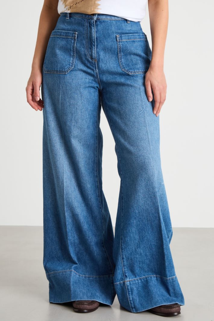 Palazzo jeans with patch pockets Intrend - 2