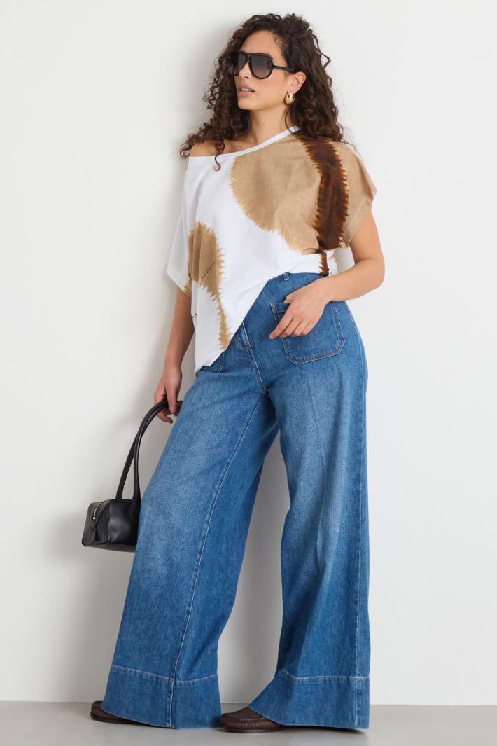 Palazzo jeans with patch pockets Intrend