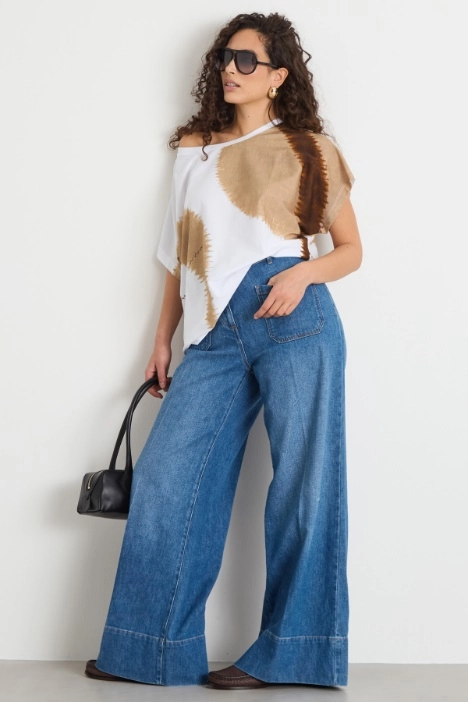 Palazzo jeans with patch pockets - Intrend