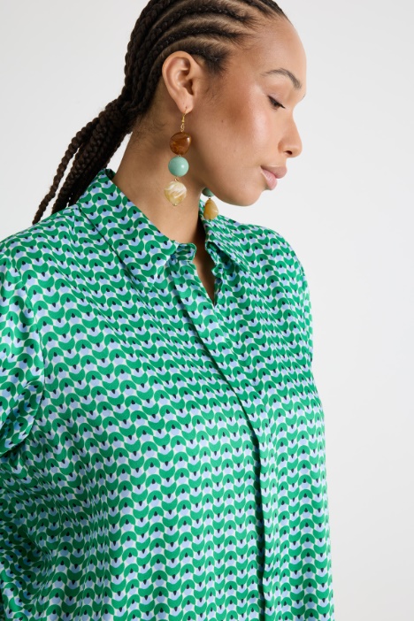 Blusa fluida de twill estampado