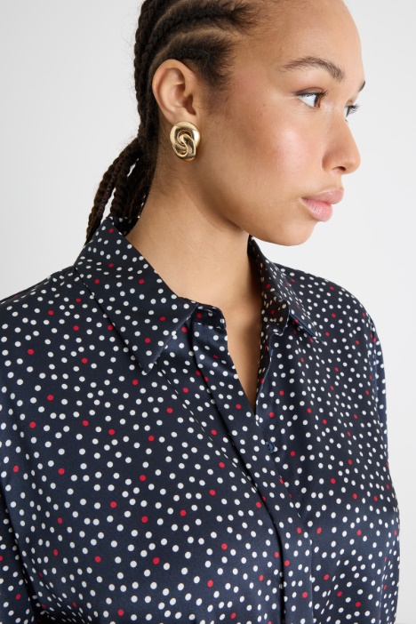 Blusa fluida de twill estampado