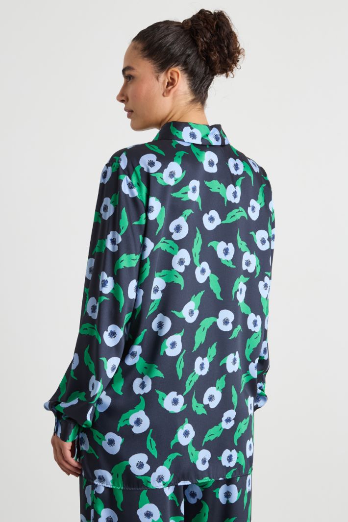 Blusa fluida in twill stampato Intrend - 4