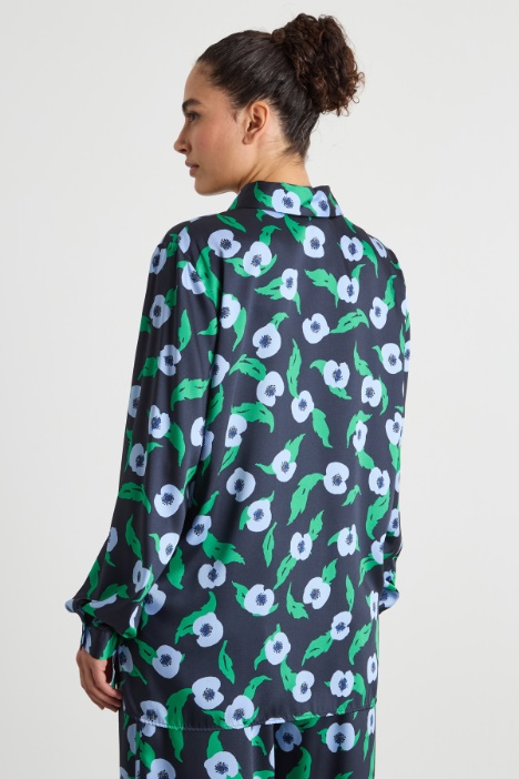 Blusa fluida de twill estampado