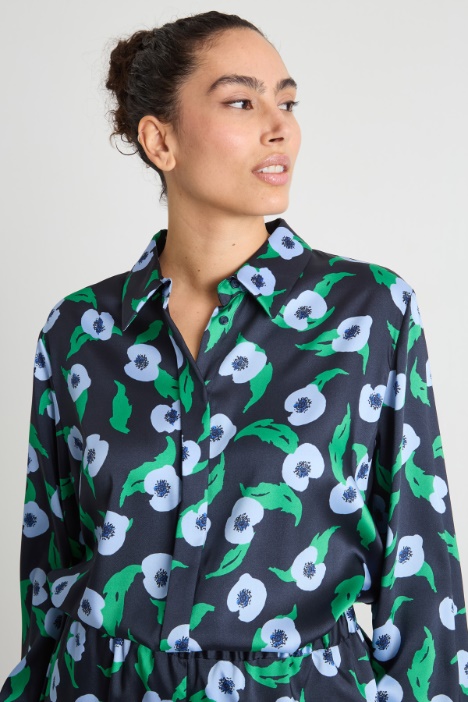 Blusa fluida de twill estampado