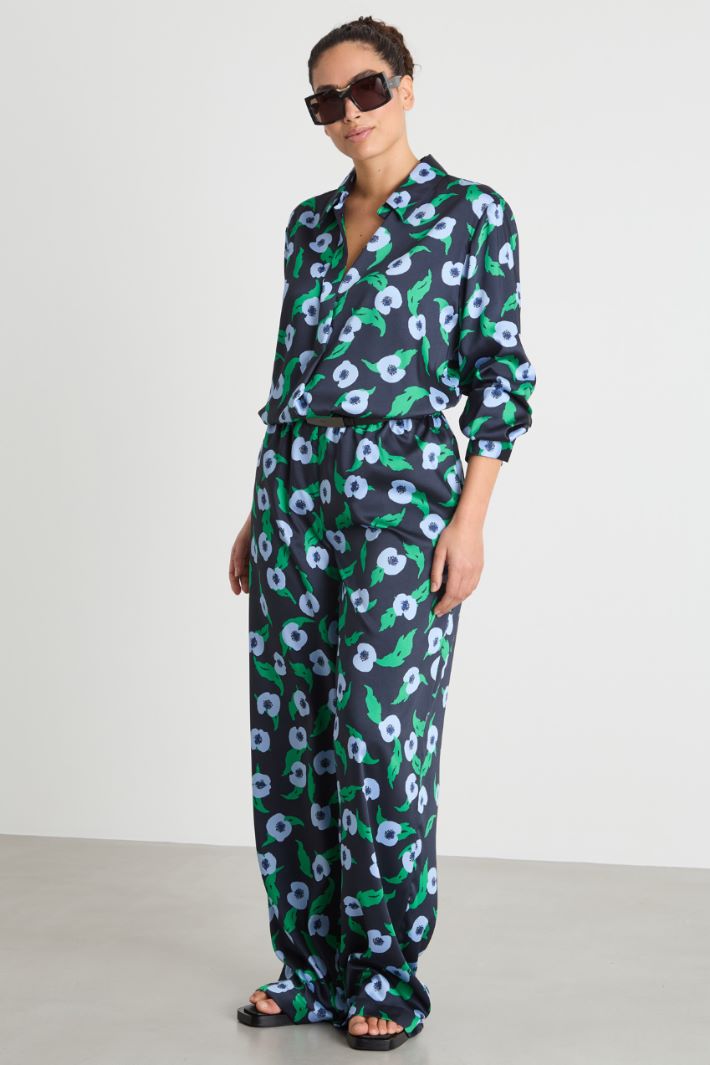 Blusa fluida in twill stampato Intrend