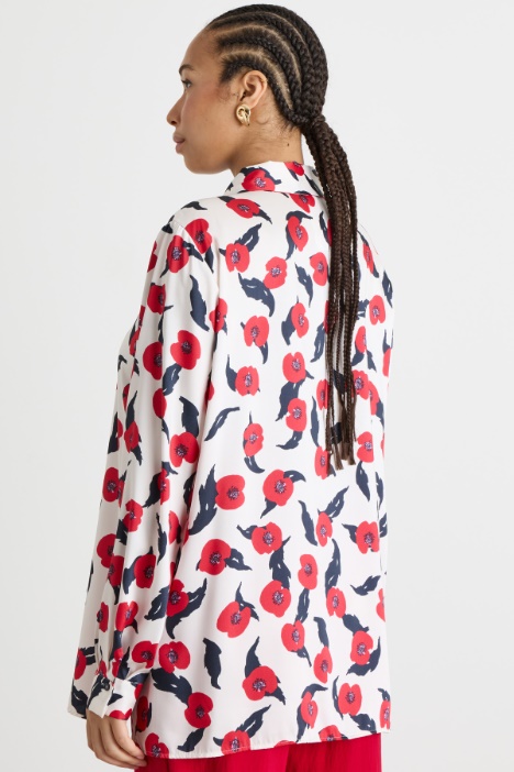 Blusa fluida de twill estampado