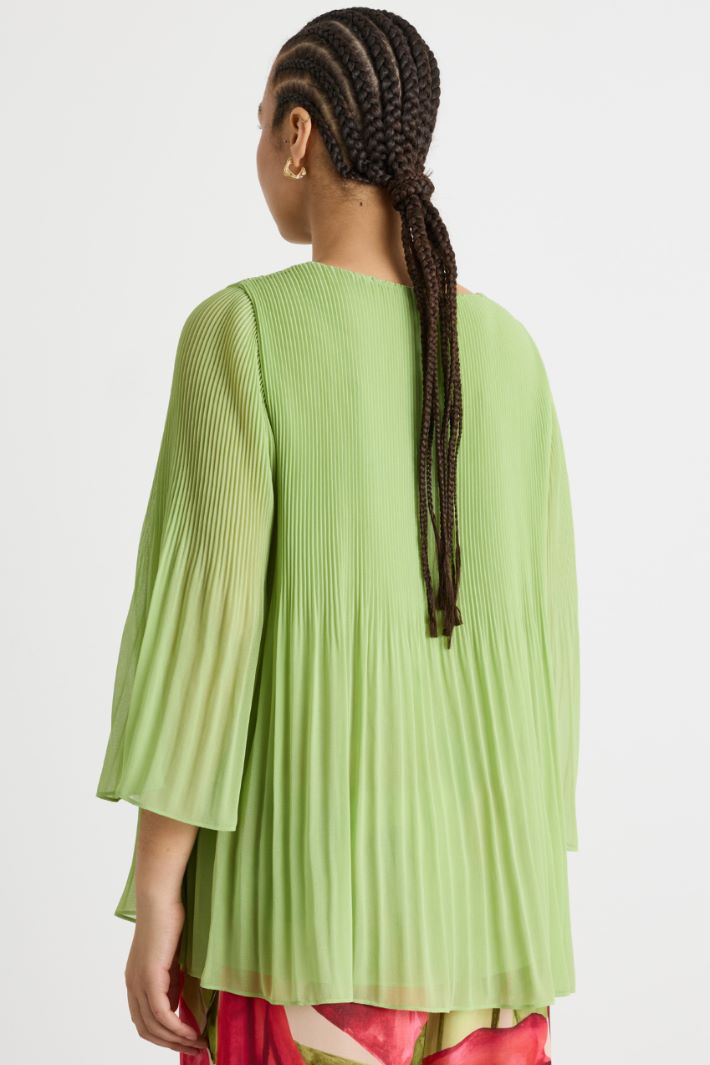 Blusa in georgette plissé Intrend - 4